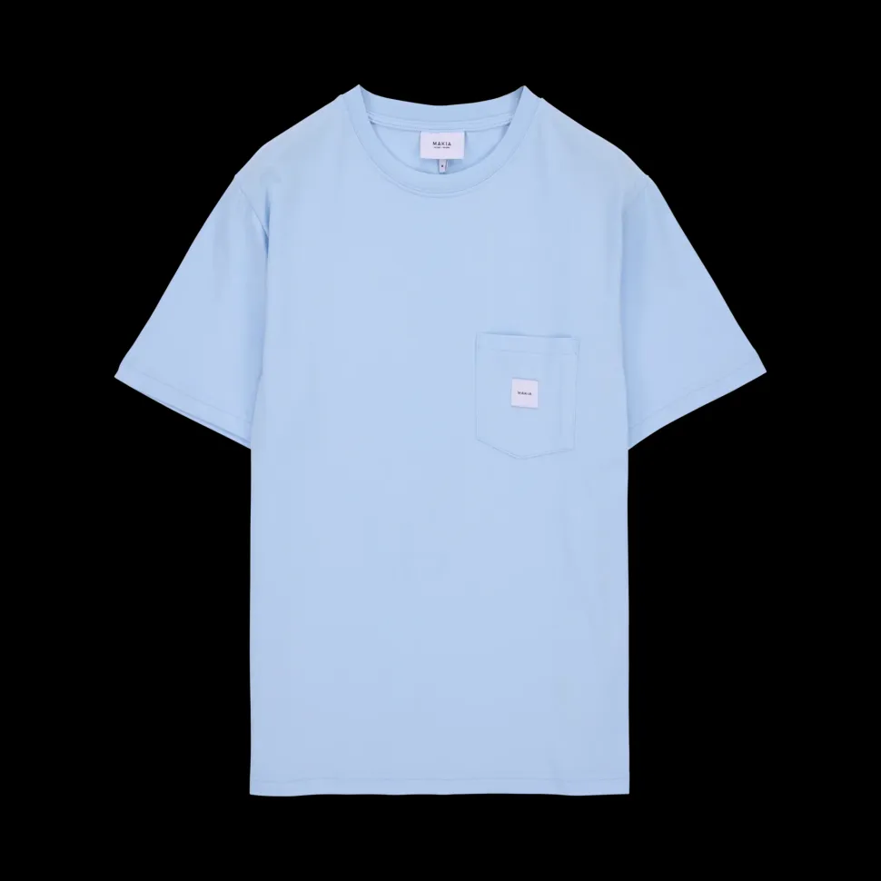 Makia miesten t-paita K Square Pocket t-shirt, vaaleansininen