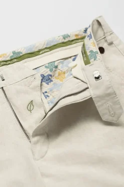 Meyer miesten housut, BONN LINEN COTTON TROUSER Beige