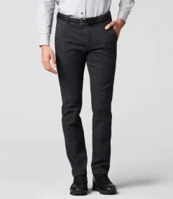 Meyer miesten puuvillahousut, BONN 5585 HERRINGBONE Harmaa Kuosi