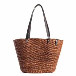 Mifuko naisten olkakassi, Iringa shopper basket Chestnut brown M Tummanruskea