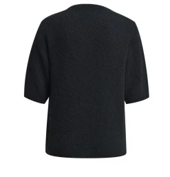 Milano Italy naisten neuletakki, CARDIGAN 1/2 SLEEVE BLACK Musta