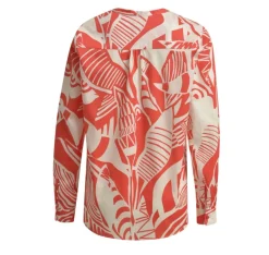 Milano Italy naisten pusero, BLOUSE LS POPPY PRINT Oranssi Kuosi