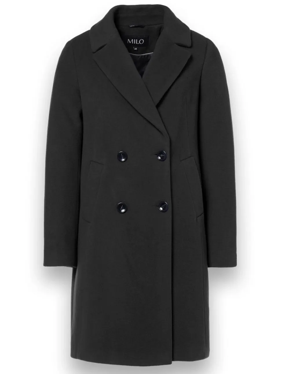 Milo coats naisten villakangastakki, LOLA Musta