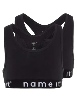 Name It hihaton toppi, NKFSHORT TOP 2P SOLID BLACK Musta