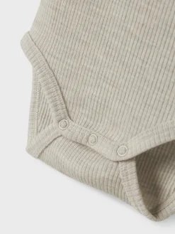 Name It lasten body, NBNWAX WOOL RIB LS BODY Harmaa