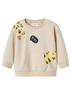 Name It lasten college, NBMHACK LS LIGHT SWEAT UNB Vaalea Beige