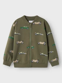 Name It lasten collegetakki, NMMBRAIS SWEAT CARDIGAN Armeijanvihreä
