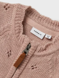 Name It Lasten haalari, NBFWRILLA WOOL LS KNIT SUIT Vaaleanpunainen