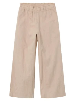 Name It lasten housut, NKFFALINNEN WIDE PANT Beige
