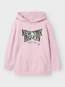 Name It lasten huppari, NKFSAKKO LS RLX LONF SWEAT Vaaleanpunainen