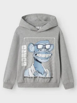 Name It lasten huppari, NKMNOBEL BOREDOFD REG SWEAT Vaaleanharmaa