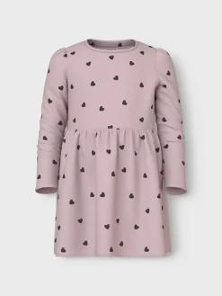 Name It lasten mekko, NMFKHEART LS DRESS Vaaleanpunainen Kuos