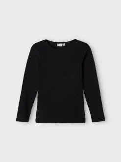 Name It Lasten Merinovilla Paita NKMWANG WOOL PLAIN LS TOP Musta