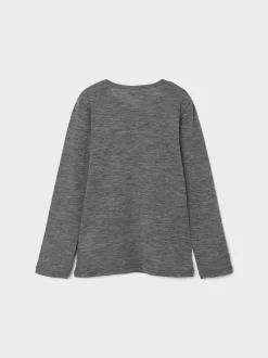 Name It Lasten Merinovilla Paita NKMWANG WOOL PLAIN LS TOP Tummanharmaa