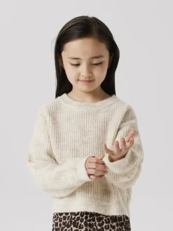 Name It lasten neule, NKFHOLLY LS BOXY SHORT KNIT NOOS Luonnonvalkoinen