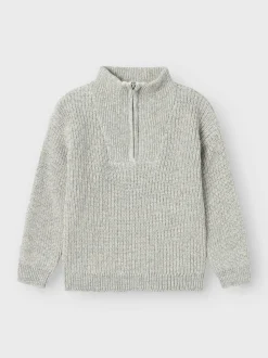Name It Lasten Neulepusero, NMMSAFALLE LS KNIT Vaaleanharmaa