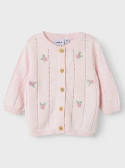 Name It lasten neuletakki, NBFHEYDI LS KNIT CARDIGAN Vaaleanpunainen