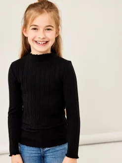 Name It lasten paita, NKFNOLINE LS SLIM TOP NOOS Musta