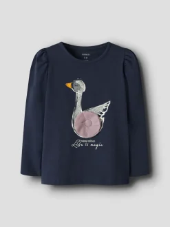 Name it lasten paita NMFSWANA LS TOP, tummansininen