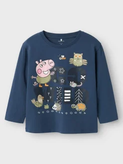 Name It lasten paita, NMMDANTE PEPPA LS TOP Tummansininen