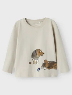 Name It lasten paita, NMMKNUD LS TOP Beige