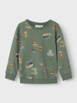 Name It Lasten Paita, NMMNENNO LS SWEAT Armeijanvihreä