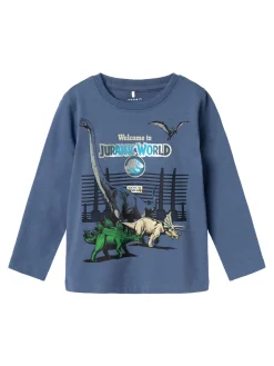 Name It lasten paita, NMMNATA JURASSIC LS TOP Vaaleansininen