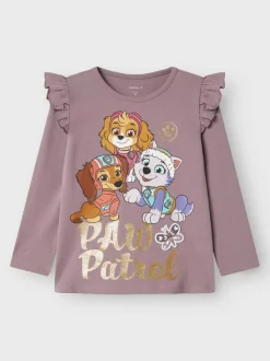 Name It lasten pitkähihainen paita NMFSABINE PAW LS TOP, Vaaleanpunainen