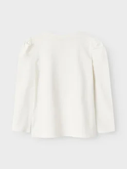 Name It lasten pitkähihainen paita, NMFNINEA LS TOP Luonnonvalkoinen