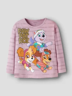 Name It lasten pitkähihainen paita NMFJANNET PAW LS NREG TOP, vaaleanpunainen