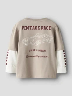 Name It lasten pitkähinaine paita NMMRICHAEL LS NREG TOP BOX, beige