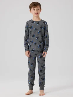 Name It lasten pyjama, NKMNIGHTSET DARK GREY SKULL Tummanharmaa