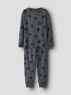 Name It lasten pyjama, NKMNIGHTSET DARK GREY SKULL Tummanharmaa