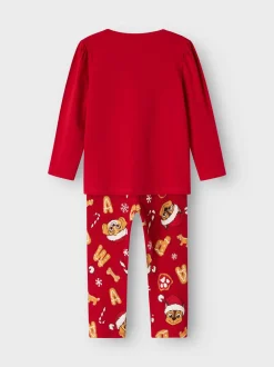 Name It lasten pyjama NMFSARBA PAW LS NIGHTSET, punainen