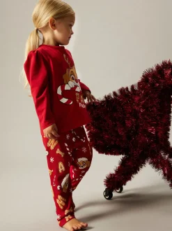 Name It lasten pyjama NMFSARBA PAW LS NIGHTSET, punainen