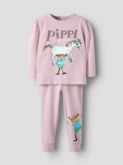 Name It lasten pyjama NMFSOLEIM PIPPI LS NIGHTSET, vaaleanpunainen