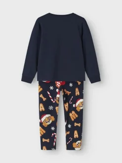 Name It lasten pyjama NMMSLAVA PAW LS NIGHTSET, tummansininen