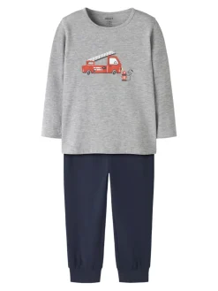 Name It lasten pyjama NMMNIGHTSET GREY FIRETRUCK NOOS, keskiharmaa