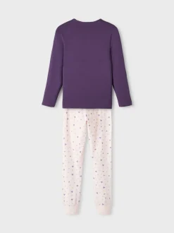 Name It Lasten Pyjamasetti Nightset Purble Heart Noos Liila