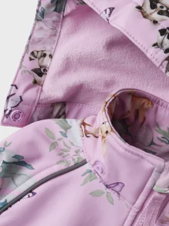 Name It lasten softshell haalari, NMFALFA08 SOFTSHELL SUIT AOP Pinkki Kuosi