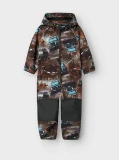Name It Lasten Softshellhaalari, NMMALFA08 SOFTSHELL SUIT NOOS Ruskea Kuosillinen