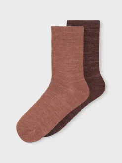 Name It Lasten Sukat, NKFWAK WOOL 2PACK SOCK Viininpunainen