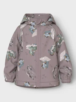Name It Lasten Takki, NMFALFA08 SOFTSHELL JACKET UNICORNS Vaaleanpunainen Kuosi