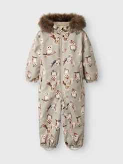 Name It Lasten Toppahaalari, NMNSNOW10 SUIT AOP Vaalea Beige