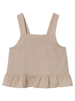 Name It lasten toppi, NKFFALINNEN STRAP TOP Beige
