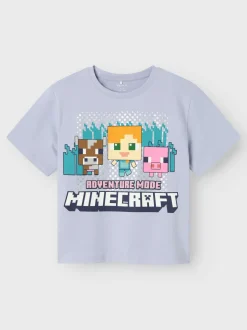 Name It lasten t-paita, NKFOXAJA MINECRAFT SS REG TOP Vaaleansininen