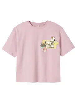 Name It lasten t-paita, NKFMOMI SQUISH SS RLX TOP Vaaleanpunainen