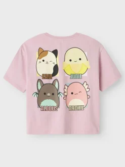 Name It lasten t-paita, NKFMOMI SQUISH SS RLX TOP Vaaleanpunainen