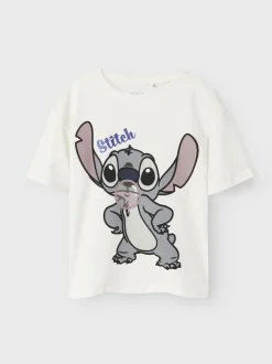 Name It lasten t-paita NKFAKUN STITCH REG TOP NOOS, luonnovalkoinen