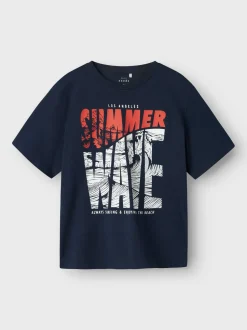 Name It lasten t-paita, NKMVAGNO SS LOOSE TOP Tummansininen